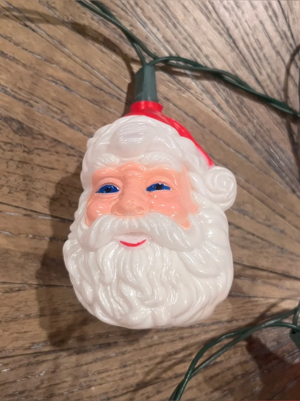 Santa Blow Mold String Lights 10 Lights Tested Works Vintage Christmas 10 ft